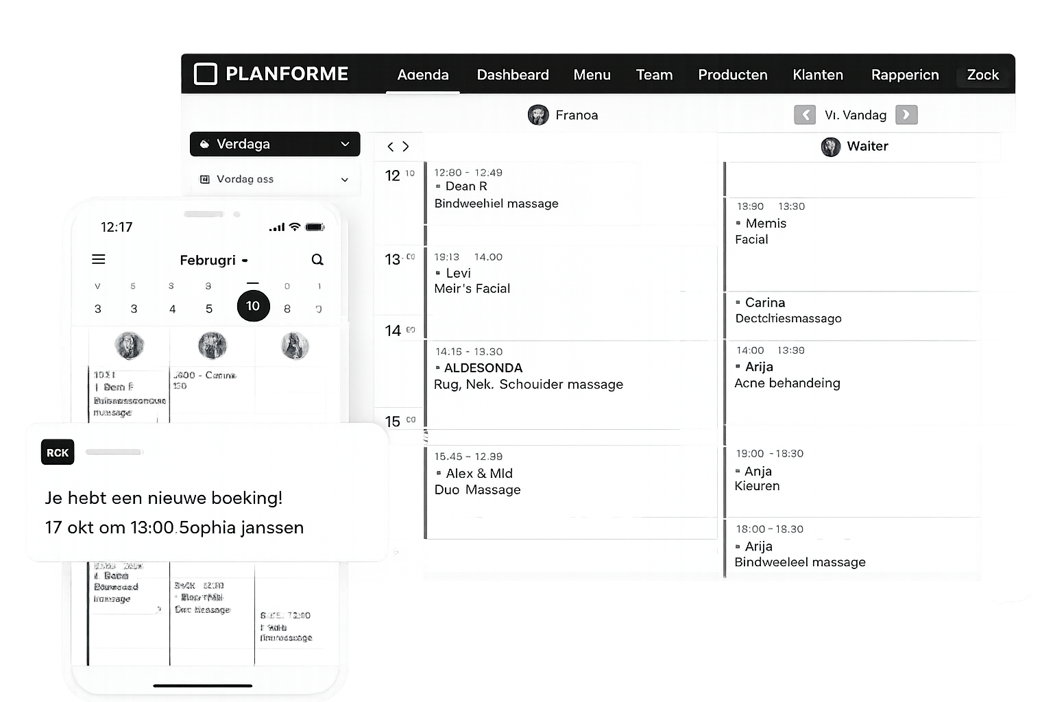 Salon software screenshot