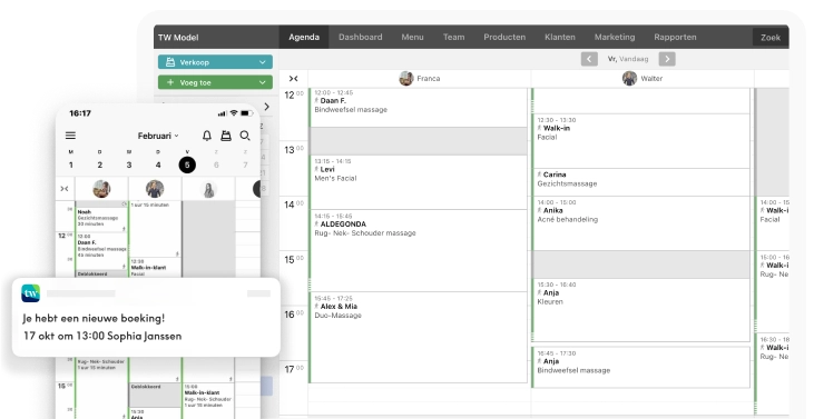 Salon software screenshot